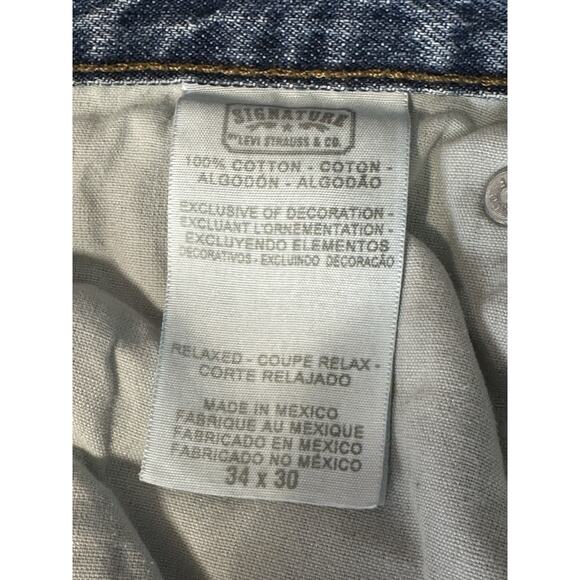 Levi’s Strauss & Co. Signature Men's Relaxed Fit Jeans 34x30 Medium Wash Denim - Picture 12 of 13